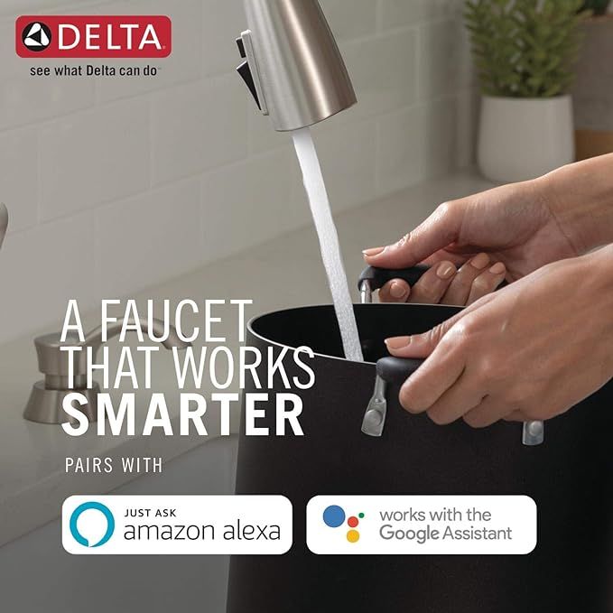delta faucet trinsic voiceiq touchless kitchen faucet with pull down sprayer delta faucet trinsic voiceiq touchless kitchen faucet with pull down sprayer